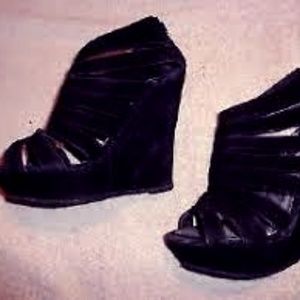 Rouge HELIUM BLACK WEDGE SANDAL SHOES WOMEN'S